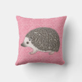 ピンクのハート柄のアフリカのPygmy Hedgehog クッション (裏面)