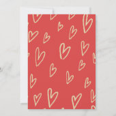 ピンクのハート柄ガレンティーンデーのパーティー 招待状 (裏面)