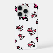 ピンクのハート柄 – かわいいドゥードルデザイン iPhoneケース (裏面)