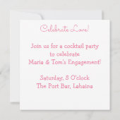 ピンクのハート柄 招待状 (裏面)