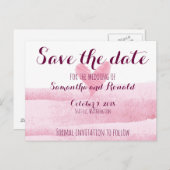 ピンクのハート水の色の手絵を描日付を保存する 案内ポストカード (正面/裏面)