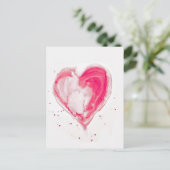 ピンクのハート水色 ポストカード (スタンド正面)