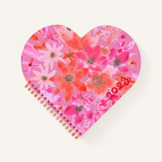 ピンクのハート状スパイラルノート ノートブック