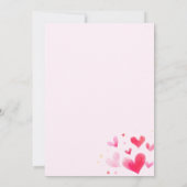 ピンクのハート私たちのリトルスウィートアート誕生日 招待状 (裏面)