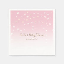 ピンクのハート紙吹雪ベビーシャワー