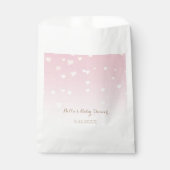 ピンクのハート紙吹雪ベビーシャワー フェイバーバッグ (正面)