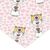 ピンクのハート結婚のバチェロレッテ ショートテーブルランナー (コーナー)