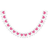 ピンクのハート結婚のバンティングフラグ披露宴 バンティングフラッグ (全)