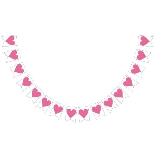 ピンクのハート結婚のバンティングフラグ披露宴 バンティングフラッグ (全)