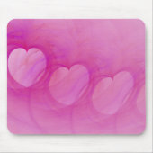 ピンクのハート線 マウスパッド (正面)