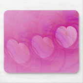 ピンクのハート線 マウスパッド (正面)