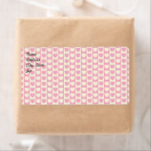 ピンクのハート背景出荷ラベル ラベル (インサイチュ)