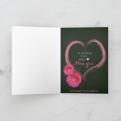 ピンクのハート花バレンタインデー – Greeting Card シーズンカード (内部)