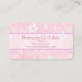 ピンクのハート花 名刺 (正面)