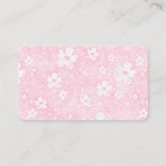 ピンクのハート花 名刺 (裏面)