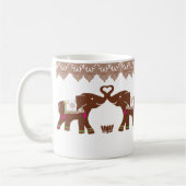 ピンクのハート象のマグ コーヒーマグカップ (左)