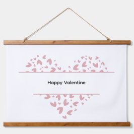 ピンクのハート離れスバレンタインロマンチックフレーム 吊り下げ型タペストリー