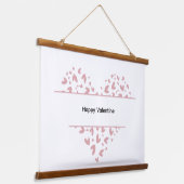 ピンクのハート離れスバレンタインロマンチックフレーム 吊り下げ型タペストリー (傾斜あり)