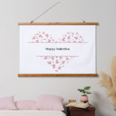 ピンクのハート離れスバレンタインロマンチックフレーム 吊り下げ型タペストリー (寝室)