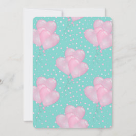 ピンクのハート風船 招待状