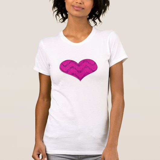 ピンクのハート3 Tシャツ (正面)