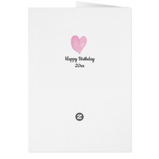 ピンクのハート40歳の誕生日ガールフレンド (裏面)