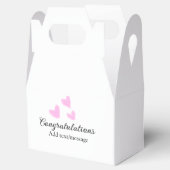 ピンクのハート おめでとう 卒業 水彩画風 フェイバーボックス (オープン)