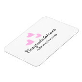 ピンクのハート おめでとう 卒業 水彩画風 マグネット (左側)