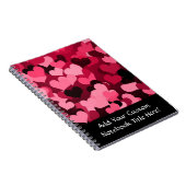 ピンクのハート、かわいい愛パターンの多く ノートブック (右側)