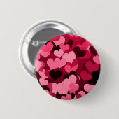 ピンクのハート、かわいい愛パターンの多く 缶バッジ (正面&裏面)