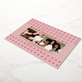 ピンクのハート ガレンティンの日 友達 2 枚の写真 箔シーズンカード (回転した状態)