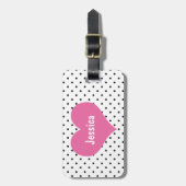 ピンクのハート-ガーリーな住所荷物のラベル ラゲッジタグ (正面縦)