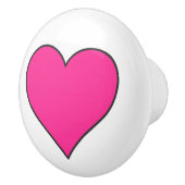 ピンクのハート/セラミックノブ セラミックノブ (右)