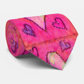 ピンクのハート ネクタイ (ロール)