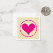 ピンクのハート ノートカード (正面/裏面インサイチュ)