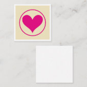 ピンクのハート ノートカード (正面/裏面)