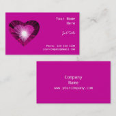 ピンクのハート「ハート」名刺サイドピンク 名刺 (正面/裏面)