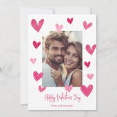 ピンクのハート バレンタインデーの写真 シーズンカード (正面)