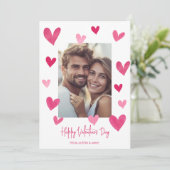 ピンクのハート バレンタインデーの写真 シーズンカード (スタンド正面)