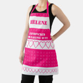 ピンクのハート パターン（の模様が）ある エプロン (インサイチュ)