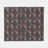 ピンクのハート フリースブランケット (正面(横))