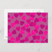 ピンクのハート ポストカード (正面/裏面)