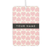 ピンクのハート，ロマンチック，あなたの名前，パーソナライズ カーエアーフレッシュナー (正面)