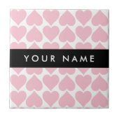 ピンクのハート,ロマンチック,あなたの名前,パーソナライズ タイル (正面)