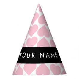 ピンクのハート，ロマンチック，あなたの名前，パーソナライズ パーティーハット