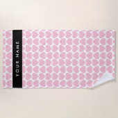 ピンクのハート,ロマンチック,あなたの名前,パーソナライズ ビーチタオル (正面)