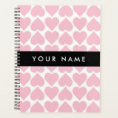 ピンクのハート,ロマンチック,あなたの名前,パーソナライズ プランナー手帳 (正面)