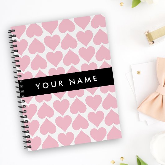 ピンクのハート,ロマンチック,あなたの名前,パーソナライズ プランナー手帳