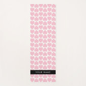 ピンクのハート，ロマンチック，あなたの名前，パーソナライズ ヨガマット (正面)