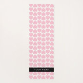 ピンクのハート，ロマンチック，あなたの名前，パーソナライズ ヨガマット (裏面)